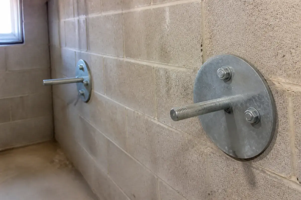 Basement wall anchor hardware